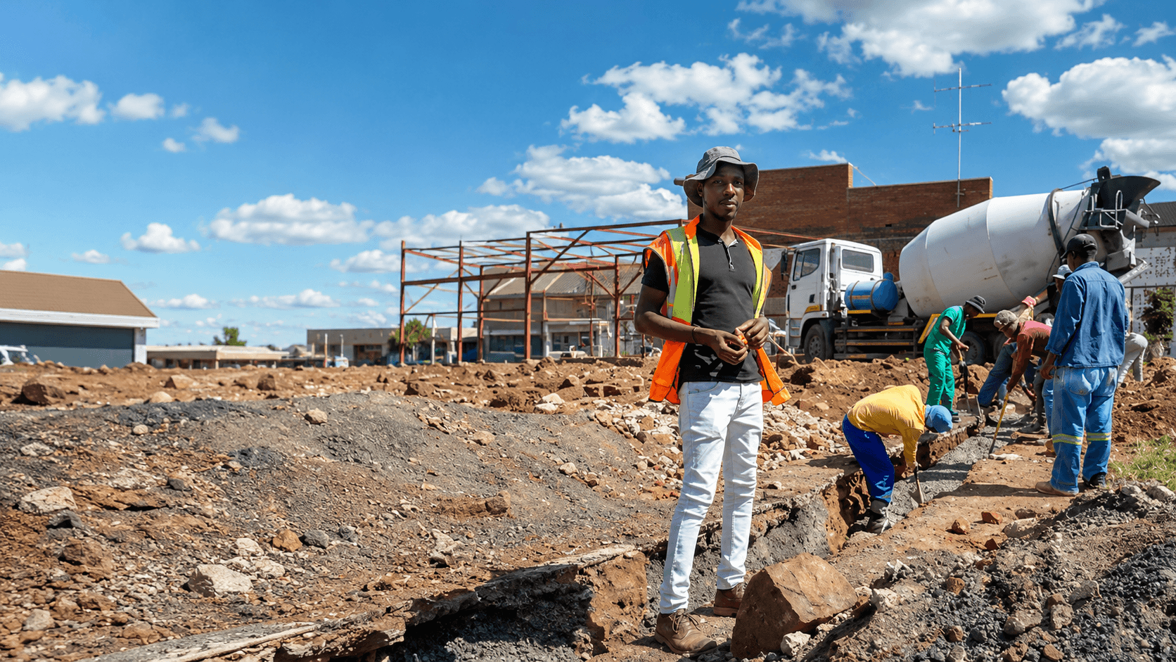 Dawgthemba Construction team working on a Bloemfontein construction site
